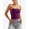 imageYEOREO Sophie Women Sexy Long Tube Tops Double Lined Basic Y2K Summer Cute Strapless Fitted Bandeau Going Out Crop TopDeep Raspberry