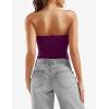 imageYEOREO Sophie Women Sexy Long Tube Tops Double Lined Basic Y2K Summer Cute Strapless Fitted Bandeau Going Out Crop TopDeep Raspberry