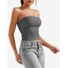 imageYEOREO Sophie Women Sexy Long Tube Tops Double Lined Basic Y2K Summer Cute Strapless Fitted Bandeau Going Out Crop TopGrey
