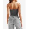 imageYEOREO Sophie Women Sexy Long Tube Tops Double Lined Basic Y2K Summer Cute Strapless Fitted Bandeau Going Out Crop TopGrey