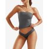 imageYEOREO Sophie Women Sexy Long Tube Tops Double Lined Basic Y2K Summer Cute Strapless Fitted Bandeau Going Out Crop TopGrey