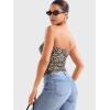 imageYEOREO Sophie Women Sexy Long Tube Tops Double Lined Basic Y2K Summer Cute Strapless Fitted Bandeau Going Out Crop TopLeopard