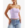 imageYEOREO Sophie Women Sexy Long Tube Tops Double Lined Basic Y2K Summer Cute Strapless Fitted Bandeau Going Out Crop TopLight Purple