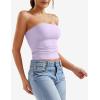 imageYEOREO Sophie Women Sexy Long Tube Tops Double Lined Basic Y2K Summer Cute Strapless Fitted Bandeau Going Out Crop TopLight Purple