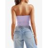 imageYEOREO Sophie Women Sexy Long Tube Tops Double Lined Basic Y2K Summer Cute Strapless Fitted Bandeau Going Out Crop TopLight Purple