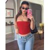 imageYEOREO Sophie Women Sexy Long Tube Tops Double Lined Basic Y2K Summer Cute Strapless Fitted Bandeau Going Out Crop TopRed