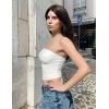 imageYEOREO Sophie Women Sexy Long Tube Tops Double Lined Basic Y2K Summer Cute Strapless Fitted Bandeau Going Out Crop TopWhite