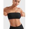 imageYEOREO Women Strapless Bandeau Sports Bra Padded Tube Top Workout Impact Backless Bralette Seamless Gym Yoga Everyday BrasBlack