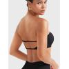 imageYEOREO Women Strapless Bandeau Sports Bra Padded Tube Top Workout Impact Backless Bralette Seamless Gym Yoga Everyday BrasBlack