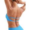 imageYEOREO Women Strapless Bandeau Sports Bra Padded Tube Top Workout Impact Backless Bralette Seamless Gym Yoga Everyday BrasGlacier Blue