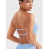 imageYEOREO Women Strapless Bandeau Sports Bra Padded Tube Top Workout Impact Backless Bralette Seamless Gym Yoga Everyday BrasIce Blue