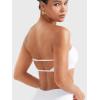imageYEOREO Women Strapless Bandeau Sports Bra Padded Tube Top Workout Impact Backless Bralette Seamless Gym Yoga Everyday BrasIvory