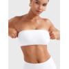 imageYEOREO Women Strapless Bandeau Sports Bra Padded Tube Top Workout Impact Backless Bralette Seamless Gym Yoga Everyday BrasIvory