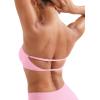 imageYEOREO Women Strapless Bandeau Sports Bra Padded Tube Top Workout Impact Backless Bralette Seamless Gym Yoga Everyday BrasLight Rose Pink