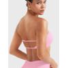 imageYEOREO Women Strapless Bandeau Sports Bra Padded Tube Top Workout Impact Backless Bralette Seamless Gym Yoga Everyday BrasLight Rose Pink