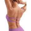 imageYEOREO Women Strapless Bandeau Sports Bra Padded Tube Top Workout Impact Backless Bralette Seamless Gym Yoga Everyday BrasRose Purple