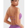 imageYEOREO Women Strapless Bandeau Sports Bra Padded Tube Top Workout Impact Backless Bralette Seamless Gym Yoga Everyday BrasRose Purple