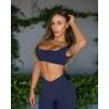 imageYEOREO Womens Square Neck Tank Tops Backless Summer Built in Bra Workout Crop Cap Sleeve Slice Casual Going Out Shirts Navy Blue S