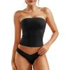 imageYEOREO Sophie Women Sexy Long Tube Tops Double Lined Basic Y2K Summer Cute Strapless Fitted Bandeau Going Out Crop TopBlack