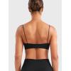imageYEOREO Womens Spaghetti Strap Sports Bra Enidy Square Neck Yoga Wireless Low Impact Padded Seamless Cami Crop TopBlack