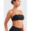 imageYEOREO Womens Spaghetti Strap Sports Bra Enidy Square Neck Yoga Wireless Low Impact Padded Seamless Cami Crop TopBlack