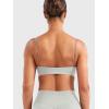 imageYEOREO Womens Spaghetti Strap Sports Bra Enidy Square Neck Yoga Wireless Low Impact Padded Seamless Cami Crop TopFeather Rice