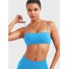 imageYEOREO Womens Spaghetti Strap Sports Bra Enidy Square Neck Yoga Wireless Low Impact Padded Seamless Cami Crop TopGlacier Blue