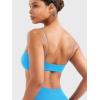 imageYEOREO Womens Spaghetti Strap Sports Bra Enidy Square Neck Yoga Wireless Low Impact Padded Seamless Cami Crop TopGlacier Blue
