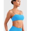 imageYEOREO Womens Spaghetti Strap Sports Bra Enidy Square Neck Yoga Wireless Low Impact Padded Seamless Cami Crop TopGlacier Blue