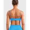 imageYEOREO Womens Spaghetti Strap Sports Bra Enidy Square Neck Yoga Wireless Low Impact Padded Seamless Cami Crop TopGlacier Blue