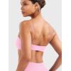 imageYEOREO Womens Spaghetti Strap Sports Bra Enidy Square Neck Yoga Wireless Low Impact Padded Seamless Cami Crop TopPink
