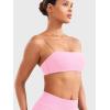 imageYEOREO Womens Spaghetti Strap Sports Bra Enidy Square Neck Yoga Wireless Low Impact Padded Seamless Cami Crop TopPink