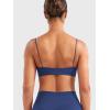 imageYEOREO Womens Spaghetti Strap Sports Bra Enidy Square Neck Yoga Wireless Low Impact Padded Seamless Cami Crop TopPoster Blue