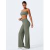 imageYEOREO Workout Leggings Womens No Front Seam Straight Leggings High Waist Buttery Eddiy Gym Yoga PantsGray Green