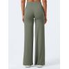 imageYEOREO Workout Leggings Womens No Front Seam Straight Leggings High Waist Buttery Eddiy Gym Yoga PantsGray Green