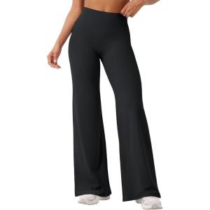 imageYEOREO Workout Leggings Womens No Front Seam Straight Leggings High Waist Buttery Eddiy Gym Yoga PantsBlack