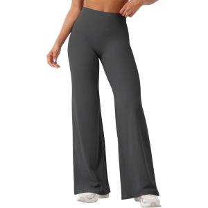 imageYEOREO Workout Leggings Womens No Front Seam Straight Leggings High Waist Buttery Eddiy Gym Yoga PantsDark Gray