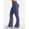 imageYEOREO CoreFlex Women Workout Flare Leggings with Pockets Hidden Scrunch High Waisted Cargo Gym Yoga No Front Seam LeggingsDark Blue