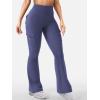 imageYEOREO CoreFlex Women Workout Flare Leggings with Pockets Hidden Scrunch High Waisted Cargo Gym Yoga No Front Seam LeggingsDark Blue