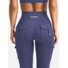 imageYEOREO CoreFlex Women Workout Flare Leggings with Pockets Hidden Scrunch High Waisted Cargo Gym Yoga No Front Seam LeggingsDark Blue