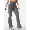 imageYEOREO CoreFlex Women Workout Flare Leggings with Pockets Hidden Scrunch High Waisted Cargo Gym Yoga No Front Seam LeggingsGrey