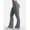 imageYEOREO CoreFlex Women Workout Flare Leggings with Pockets Hidden Scrunch High Waisted Cargo Gym Yoga No Front Seam LeggingsGrey