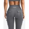 imageYEOREO CoreFlex Women Workout Flare Leggings with Pockets Hidden Scrunch High Waisted Cargo Gym Yoga No Front Seam LeggingsGrey