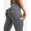 imageYEOREO CoreFlex Women Workout Flare Leggings with Pockets Hidden Scrunch High Waisted Cargo Gym Yoga No Front Seam LeggingsGrey