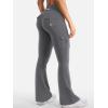 imageYEOREO CoreFlex Women Workout Flare Leggings with Pockets Hidden Scrunch High Waisted Cargo Gym Yoga No Front Seam LeggingsGrey