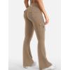imageYEOREO CoreFlex Women Workout Flare Leggings with Pockets Hidden Scrunch High Waisted Cargo Gym Yoga No Front Seam LeggingsLight Brown