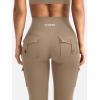 imageYEOREO CoreFlex Women Workout Flare Leggings with Pockets Hidden Scrunch High Waisted Cargo Gym Yoga No Front Seam LeggingsLight Brown