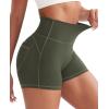 imageYEOREO Denim Look Pocket 36 Workout Shorts for Women Scrunch High Waisted Yoga Gym ShortsArmy