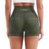 imageYEOREO Denim Look Pocket 36 Workout Shorts for Women Scrunch High Waisted Yoga Gym ShortsArmy