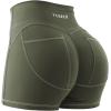 imageYEOREO Denim Look Pocket 36 Workout Shorts for Women Scrunch High Waisted Yoga Gym ShortsArmy